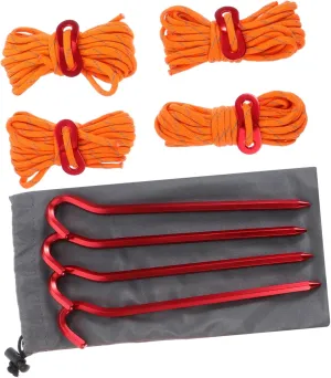 1 Set Tent Stake Kit with Reflective Rope Lightweight Aluminum Alloy Tent Accessories for Camping Durable and Wind Resistant for