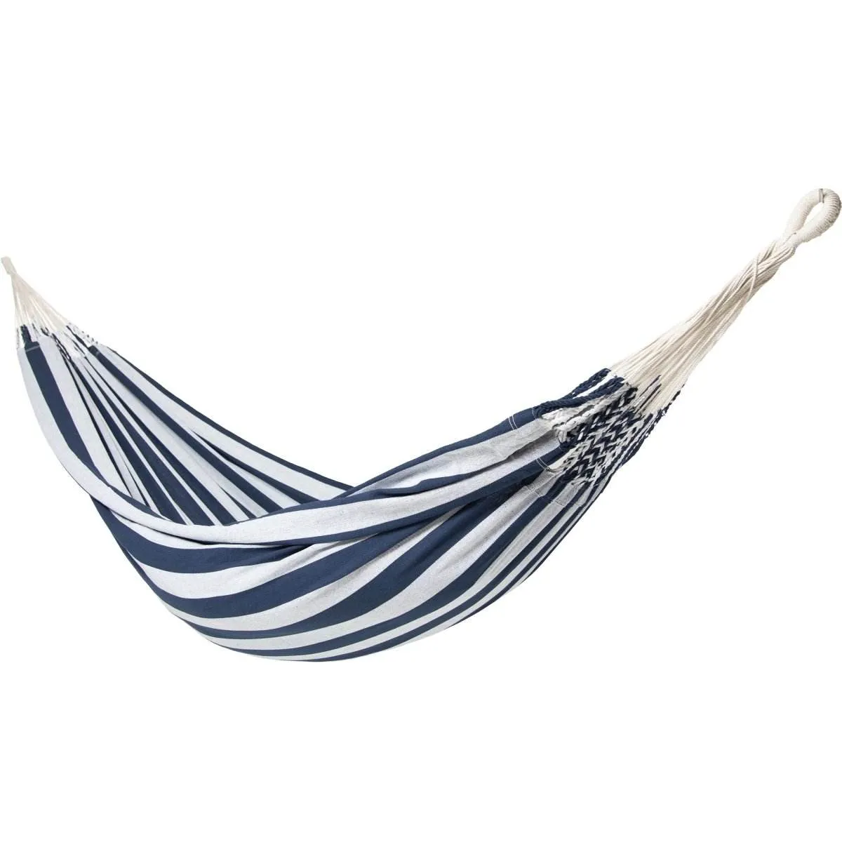 10ft Black Universal Steel Hammock Stand & Authentic Double Raya Hammock in Nautico