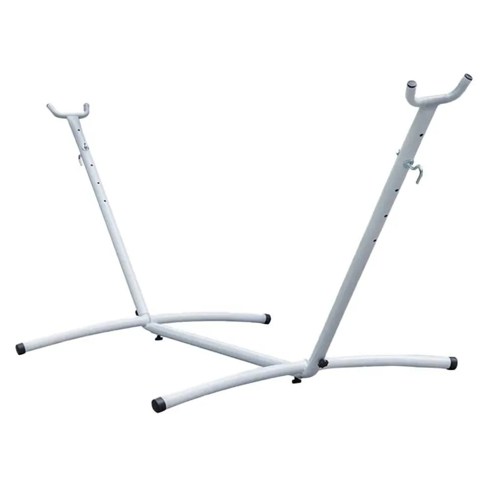 10ft White Universal Steel Hammock Stand & Authentic Double Raya Hammock in Forest Ridge