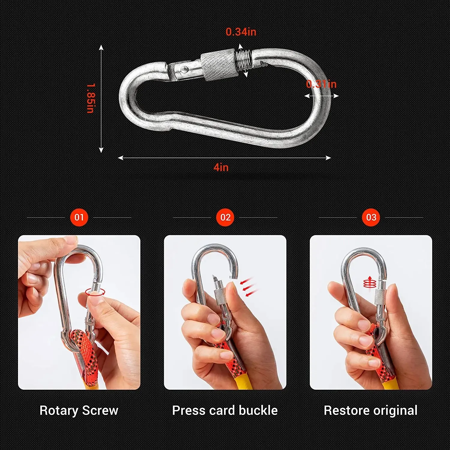 10mm Outdoor Climbing Rope Static Rock Climbing Rope, Tree Climbing Rappelling Rope, Escape Nylon Rope with 2 Steel Hooks