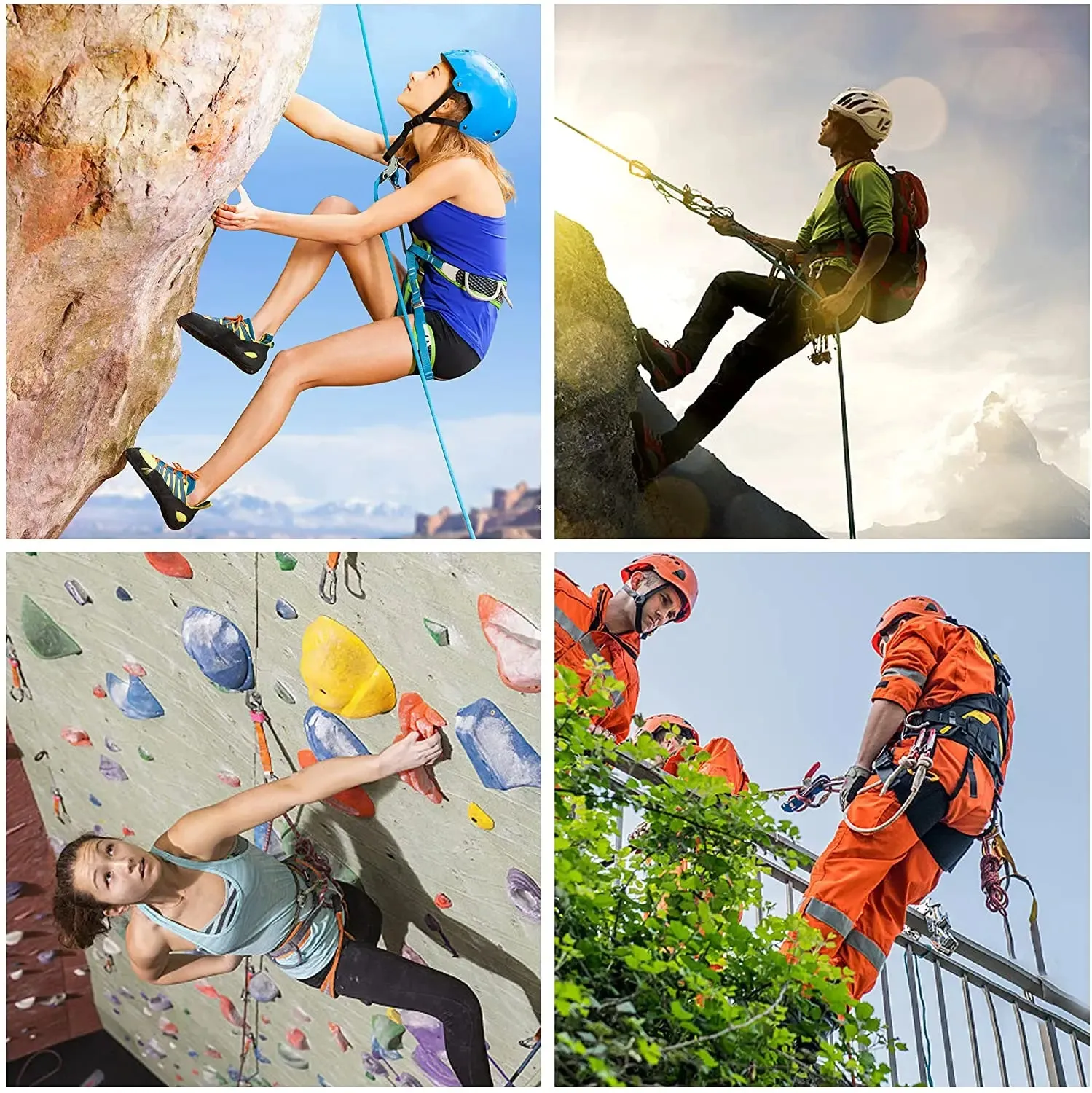 10mm Outdoor Climbing Rope Static Rock Climbing Rope, Tree Climbing Rappelling Rope, Escape Nylon Rope with 2 Steel Hooks