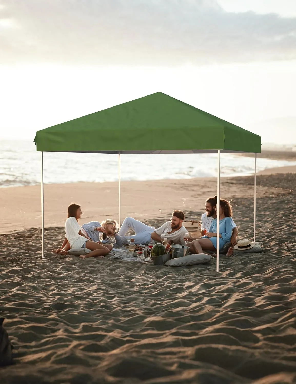 10x10 Pop Up Canopy Tent Outdoor Canopy with 4 Removable Sidewalls Heavy Duty Commercial Instant Tent Shelter (Green, 10x10FT/3 Side Walls)