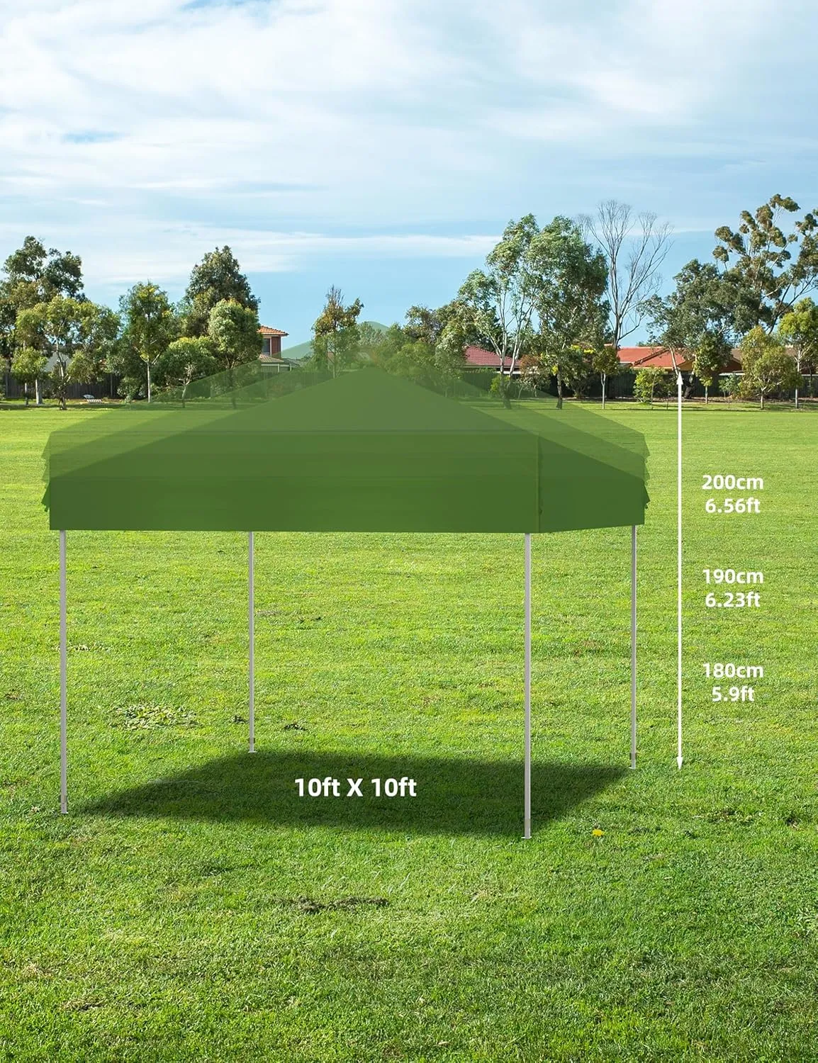 10x10 Pop Up Canopy Tent Outdoor Canopy with 4 Removable Sidewalls Heavy Duty Commercial Instant Tent Shelter (Green, 10x10FT/3 Side Walls)