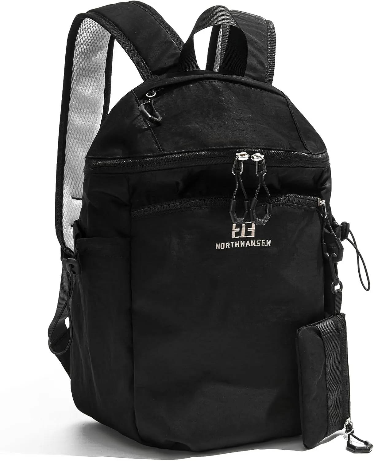 13L Casual Daypack Backpacks, Small Travel Backpack for Men Women, Outdoor Rucking Backpack with Small Pouch, Black