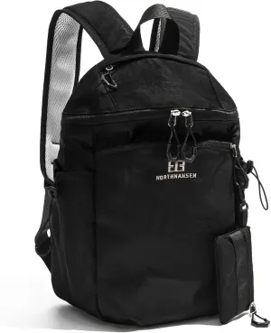 13L Casual Daypack Backpacks, Small Travel Backpack for Men Women, Outdoor Rucking Backpack with Small Pouch, Black