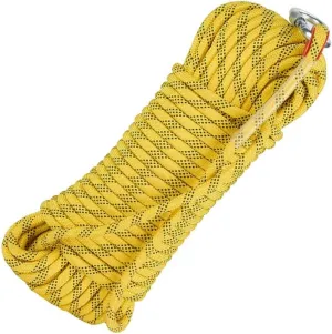 14mm Outdoor Indoor Workout Rope, 10~200m Static Rock Escape Rope for Ice Climbing Equipment, Fire Safety Rescue Rope (Color : Yellow, Size : 14mm x 90m)