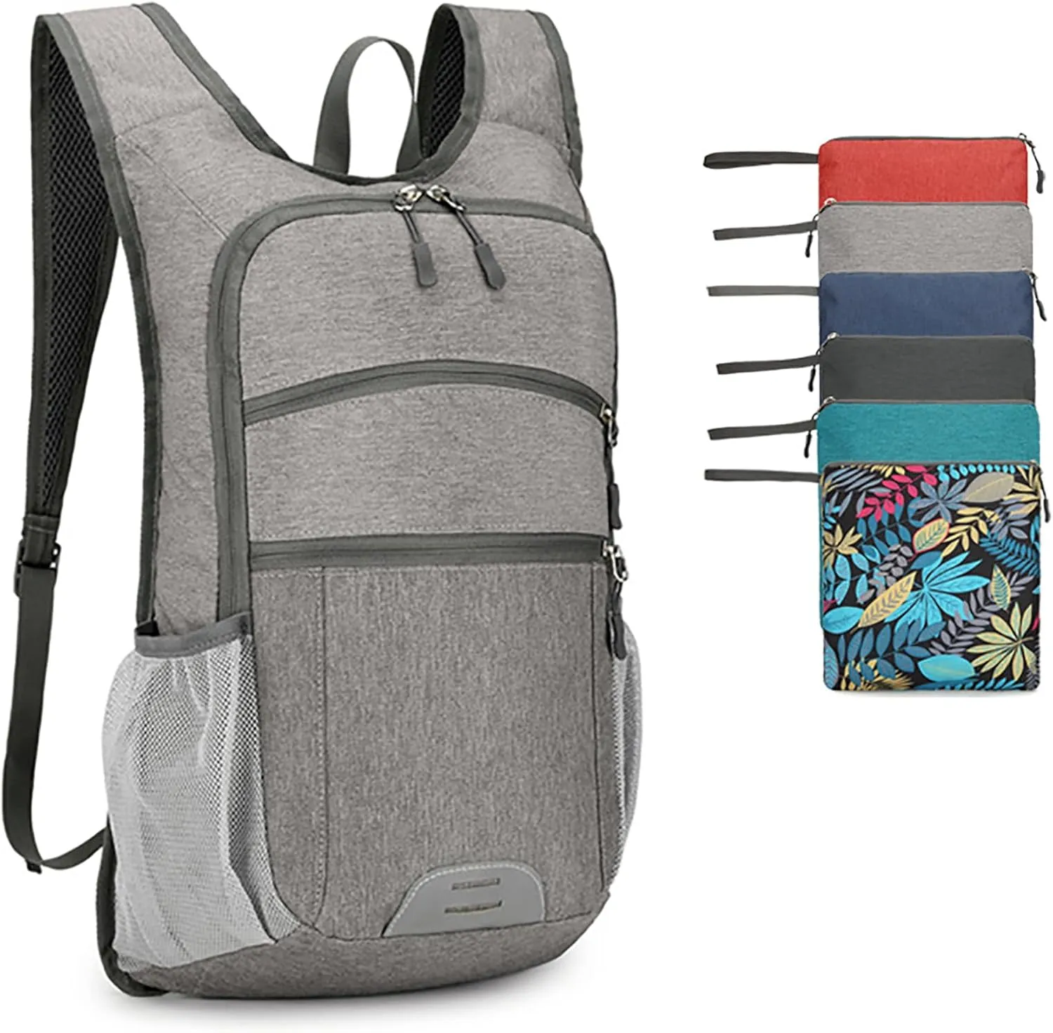 15L Hiking Backpack Foldable Ultralight Hiking Pack Small Travel Backpackfor Women Men(Gray)