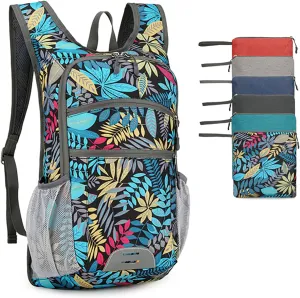 15L Hiking Backpack Foldable Ultralight Hiking Pack Small Travel Backpackfor Women Men(Leaf)