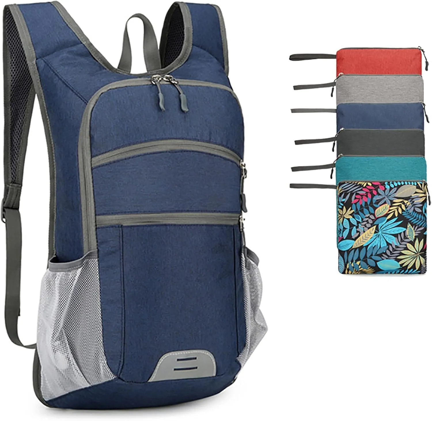 15L Hiking Backpack Foldable Ultralight Hiking Pack Small Travel Backpackfor Women Men(Navy)