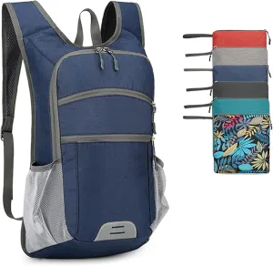 15L Hiking Backpack Foldable Ultralight Hiking Pack Small Travel Backpackfor Women Men(Navy)