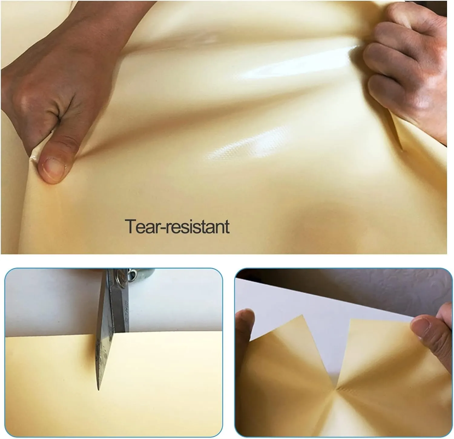 1.5mx6m/2mx2m/2mx3m/2mx4m/3mx6m Beige Heavy Duty Tarpaulin Cover 500g/㎡ PVC Waterproof Tarpaulins Sheet for Rain Shelter, Camping, Outdoor and Pool Tarp Cover, with Metal Grommets(1.5x3m)