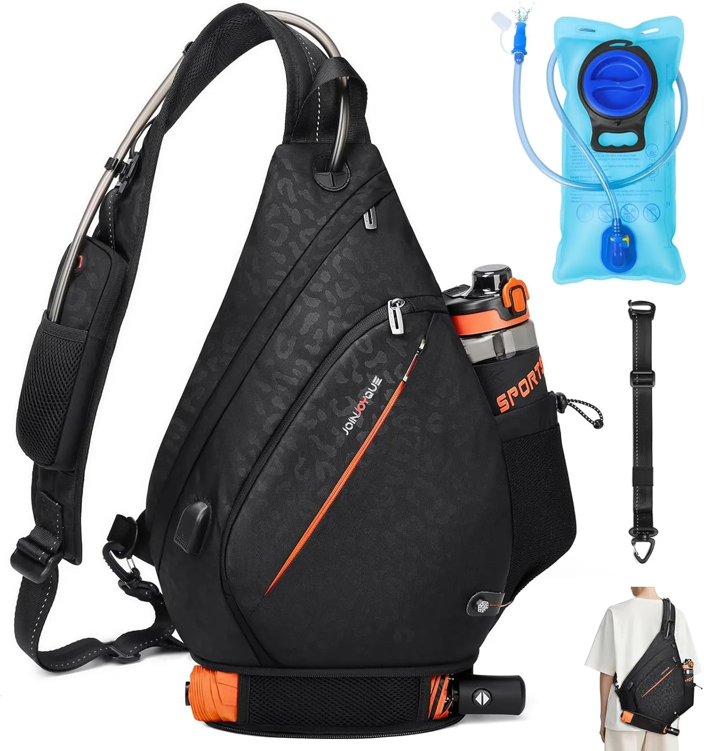 19L Hydration Backpack Hiking(Including 2L Water Bladder) Large Sling Backpack, Hydration Pack Backpack,Crossbody Backpack