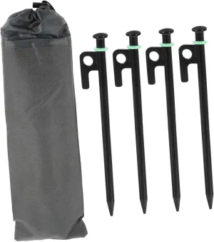 1set Heavy Duty Tent Stakes Metal Camping Pegs with Glow Storage Bag for Outdoor Tents Canopy and Awning Ground Anchors for Wind Resistance