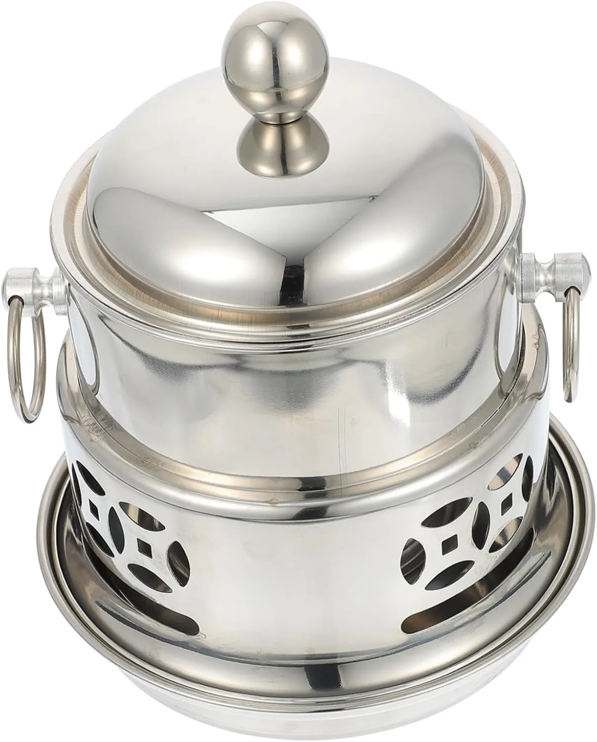 1set Outdoor Alcohol Stove Portable Stainless Steel Fondue Pot for Camping Compact Chafing Dish Buffet for Family Gatherings Multi-purpose Cooking