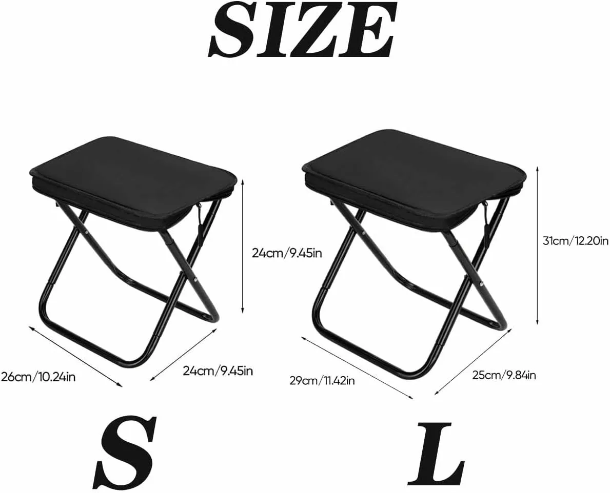 2-in-1 Outdoor Folding Chair & Bag, Foldable Backpack Stool, Portable Mini Outdoor Camping Fishing Folding Seat with Adjustable Shoulder Strap,for Hiking, Picnics, Outdoor Barbecue (Green, S)