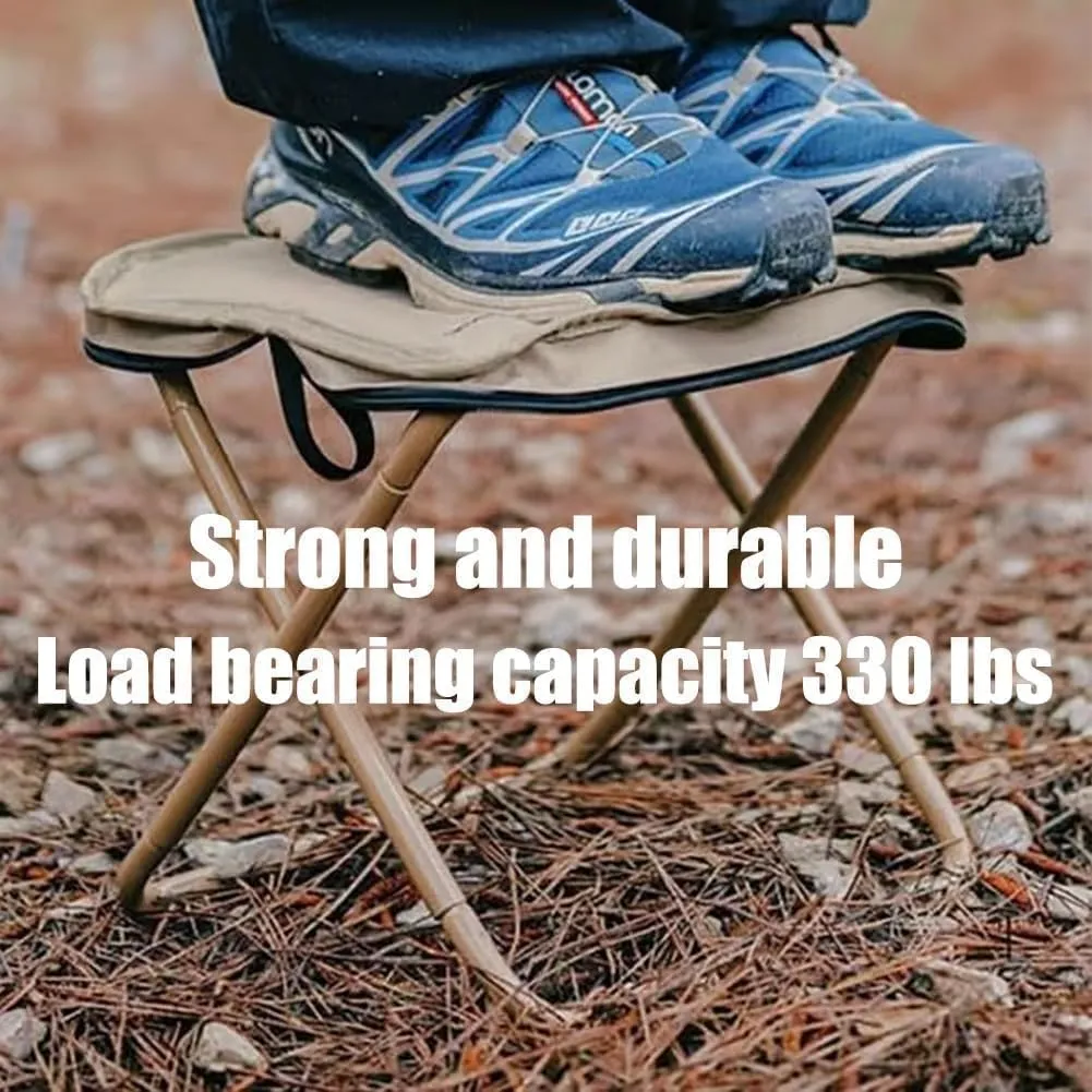 2-in-1 Outdoor Folding Chair & Bag, Foldable Backpack Stool, Portable Mini Outdoor Camping Fishing Folding Seat with Adjustable Shoulder Strap,for Hiking, Picnics, Outdoor Barbecue (Green, S)
