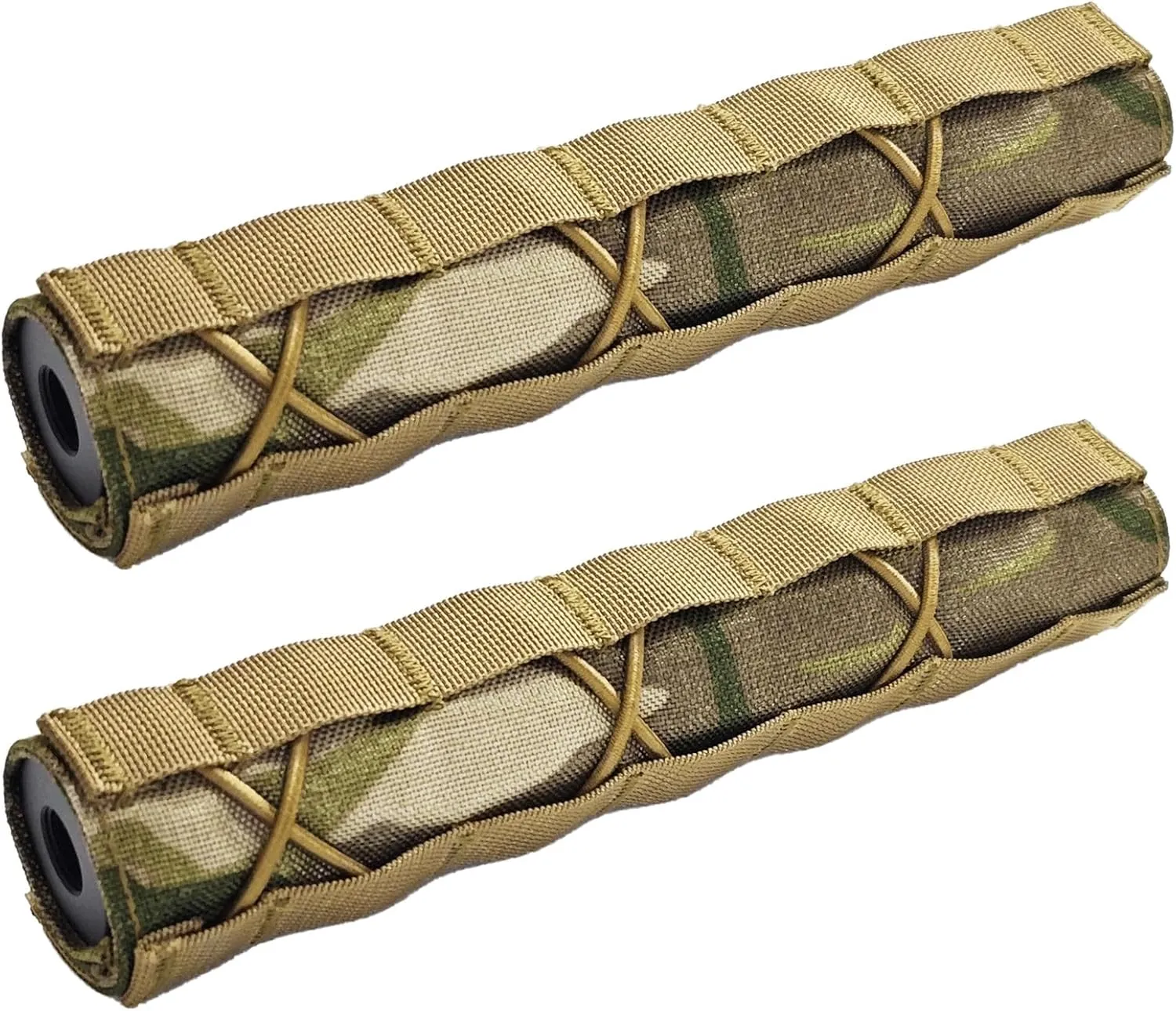 2 Pack Quick Release Suppressor Cover in 1000D Nylon - 8.7In Tactical Pouch with Adjustable Molle System for Tactical Tools & Accessories, Hunting, Outdoor