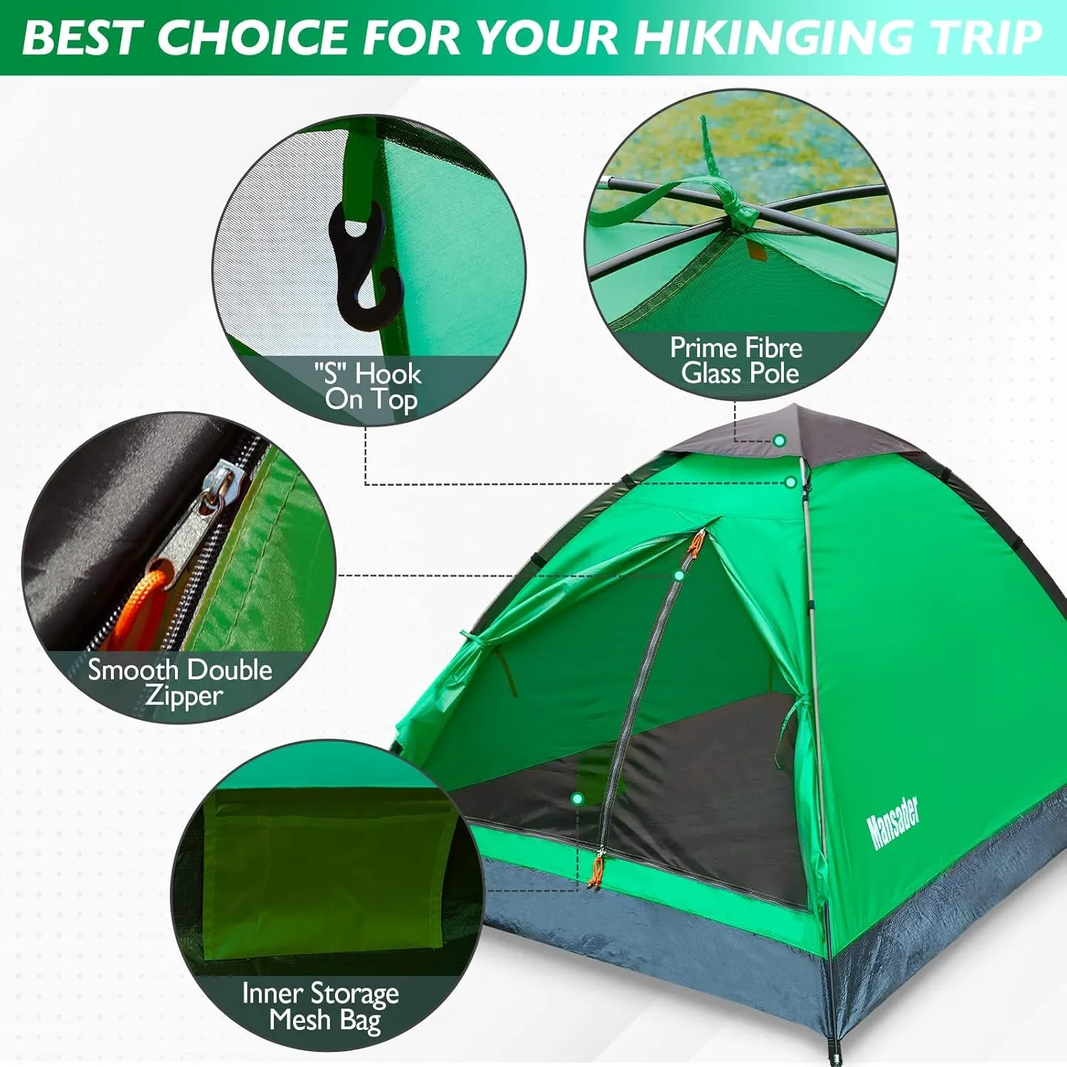 2 Person Camping Dome Tent,Waterproof Lightweight Portable Tents for Outdoor Camping Hiking Travel