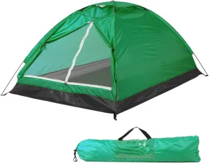 2 Person Camping Tent Lightweight Outdoor Hiking Dome Shelter Easy Setup Waterproof with Rain Fly Poles Ventilation for Beach Fishing Garden Sun Protection