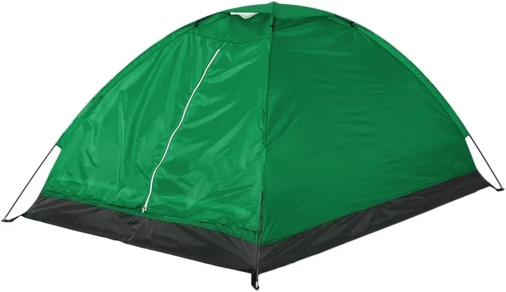 2 Person Camping Tent Lightweight Outdoor Hiking Dome Shelter Easy Setup Waterproof with Rain Fly Poles Ventilation for Beach Fishing Garden Sun Protection