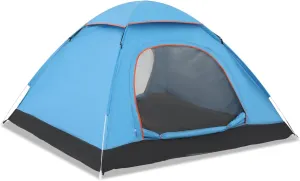 2 Person Dome Camping Tent Waterproof Lightweight Portable Backpacking Tent Easy Setup with Carry Bag Skylight for 4 Season Beach Lawn Garden Park Hiking, Blue