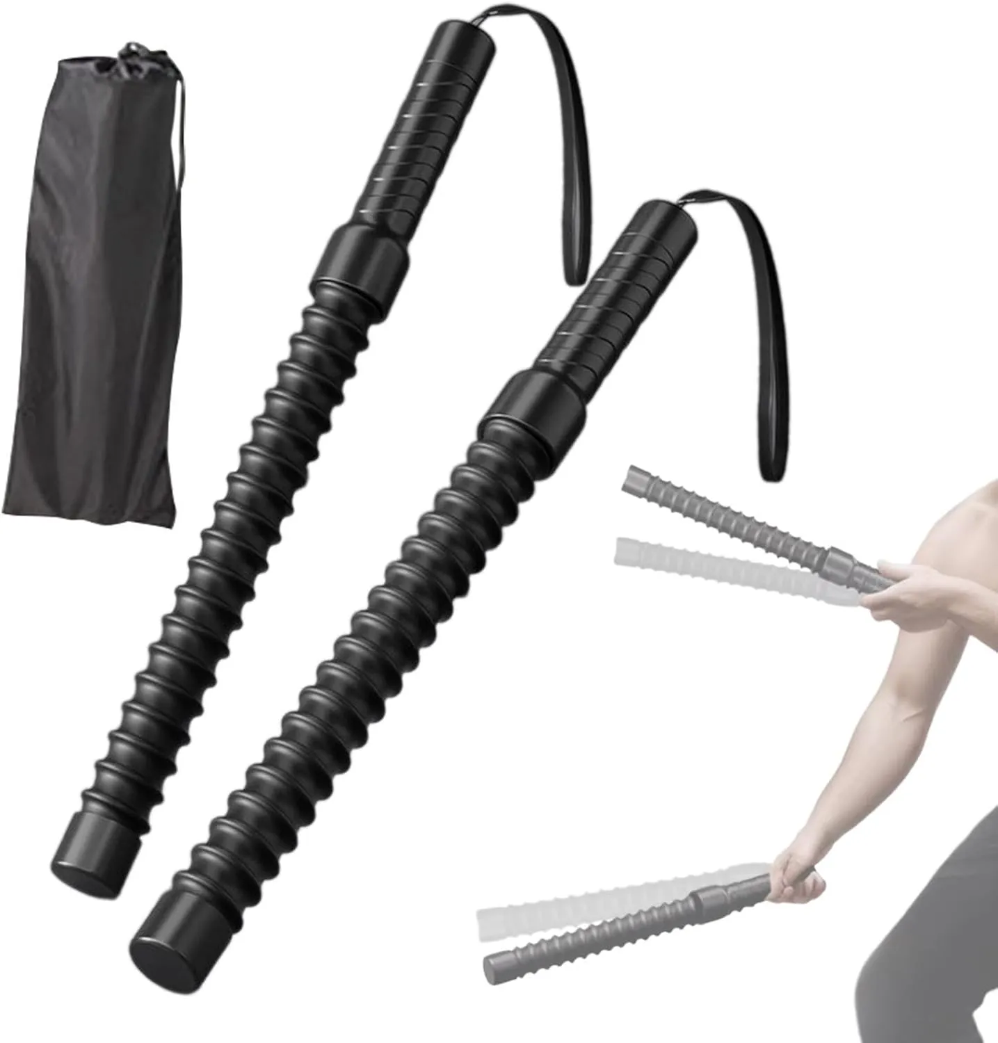 2 Pieces Battle Ropes Muscle Building Exercise Cords Equipment Spring Sticks Strength Conditioning Workout Ropes for Home Gym