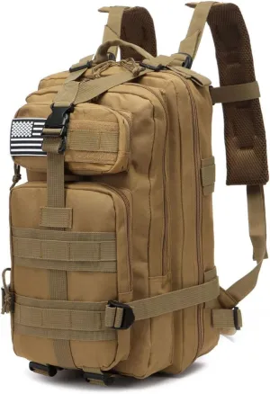 20 Liters Sturdy Nylon Waterproof Fishing Hunting Backpack Outdoor Military Tactical Sports Hiking Daypacks (Khaki)