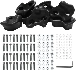 20 Pack Rock Climbing Holds for Kids & Adults - Extra Large Polyethylene Climbing Rocks with Mounting Hardware - Indoor/Outdoor Climbing Walls, Playground, Backyard (Climbing Frames & Play Sets)