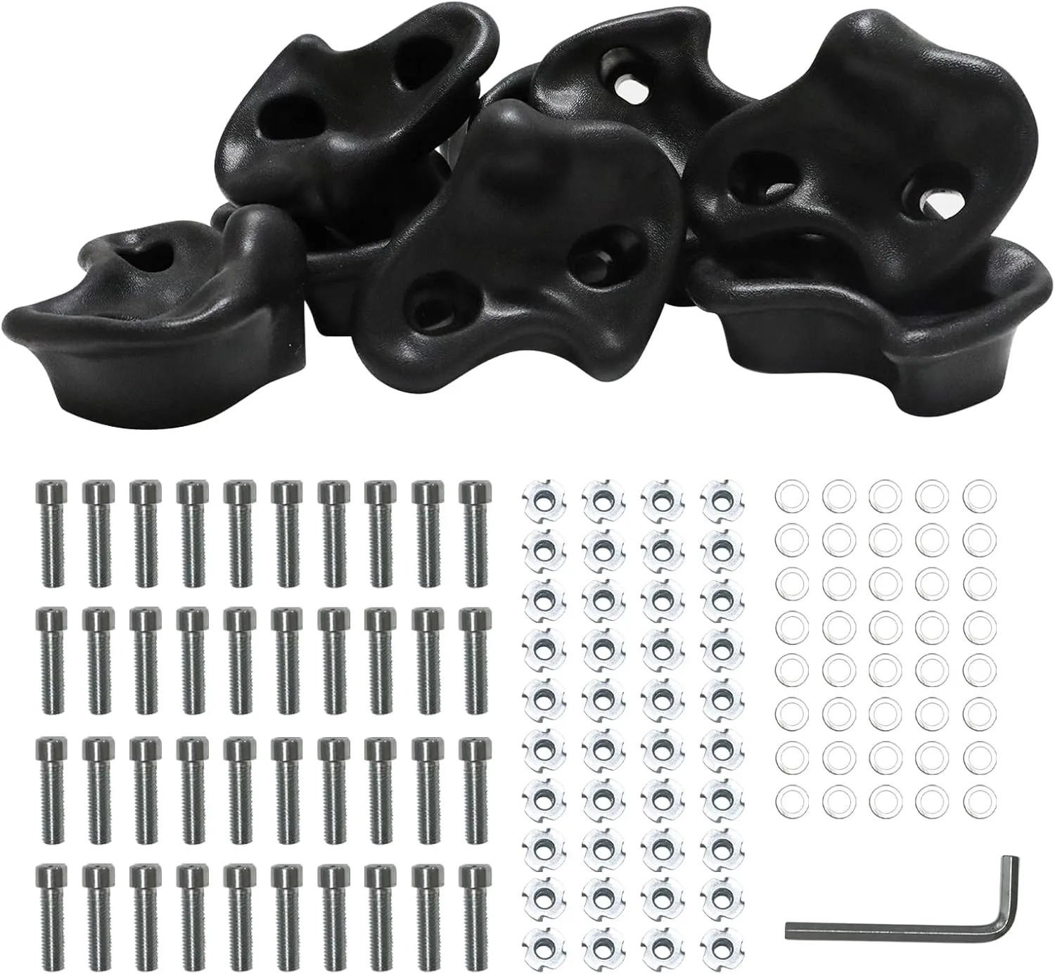 20 Pack Rock Climbing Holds for Kids & Adults - Extra Large Polyethylene Climbing Rocks with Mounting Hardware - Indoor/Outdoor Climbing Walls, Playground, Backyard (Climbing Frames & Play Sets)