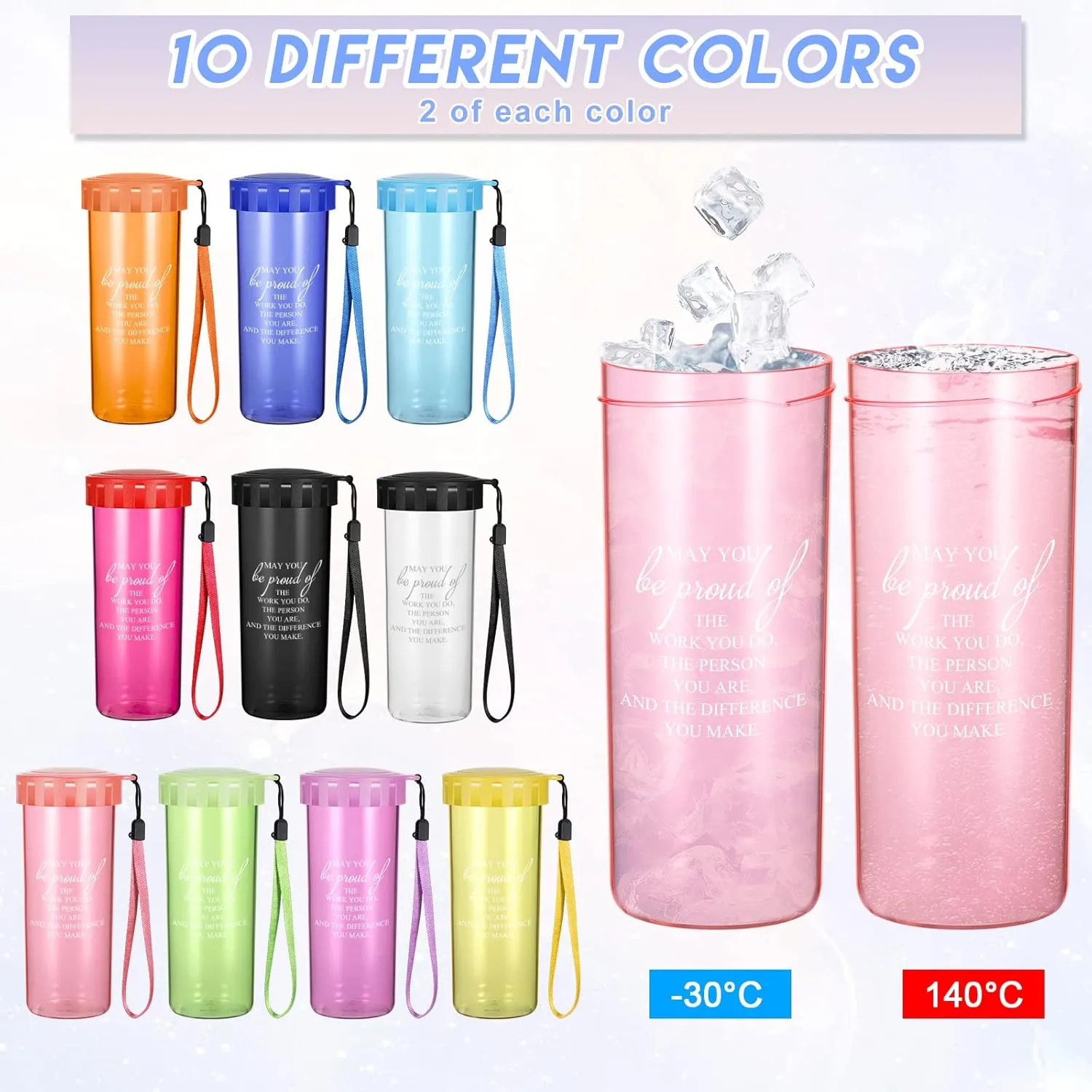 20 Pcs Cna Week Gifts Bulk 2025 Thank You Water Bottles Bulk with Lid Camp Gifts for Volunteer Staff Employee Nurse Students Teacher Graduation Coworker Women Men