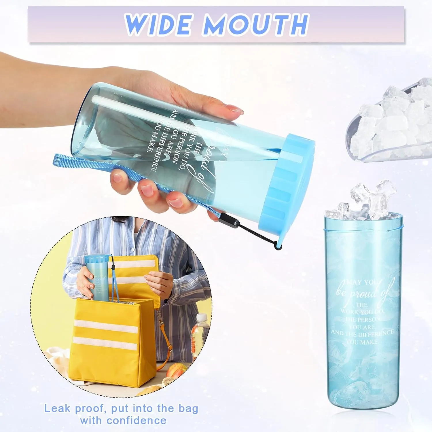 20 Pcs Cna Week Gifts Bulk 2025 Thank You Water Bottles Bulk with Lid Camp Gifts for Volunteer Staff Employee Nurse Students Teacher Graduation Coworker Women Men
