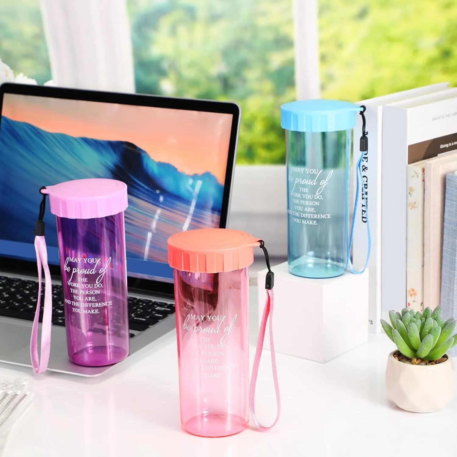 20 Pcs Cna Week Gifts Bulk 2025 Thank You Water Bottles Bulk with Lid Camp Gifts for Volunteer Staff Employee Nurse Students Teacher Graduation Coworker Women Men