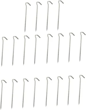 20pcs Iron Tent Stakes Shape Pegs for Camping Lightweight Ground Anchors for Tents Tarps Awnings for Hard Ground Beach Use