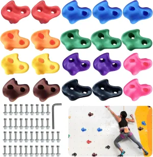 20pcs Rock Climbing Holds for Kids and Adults Climber,Large Colourful Pig Nose Shape Rock Climbing Holds with Mounting Hardware for Indoor Outdoor Climbing Walls, Playground, Backyard