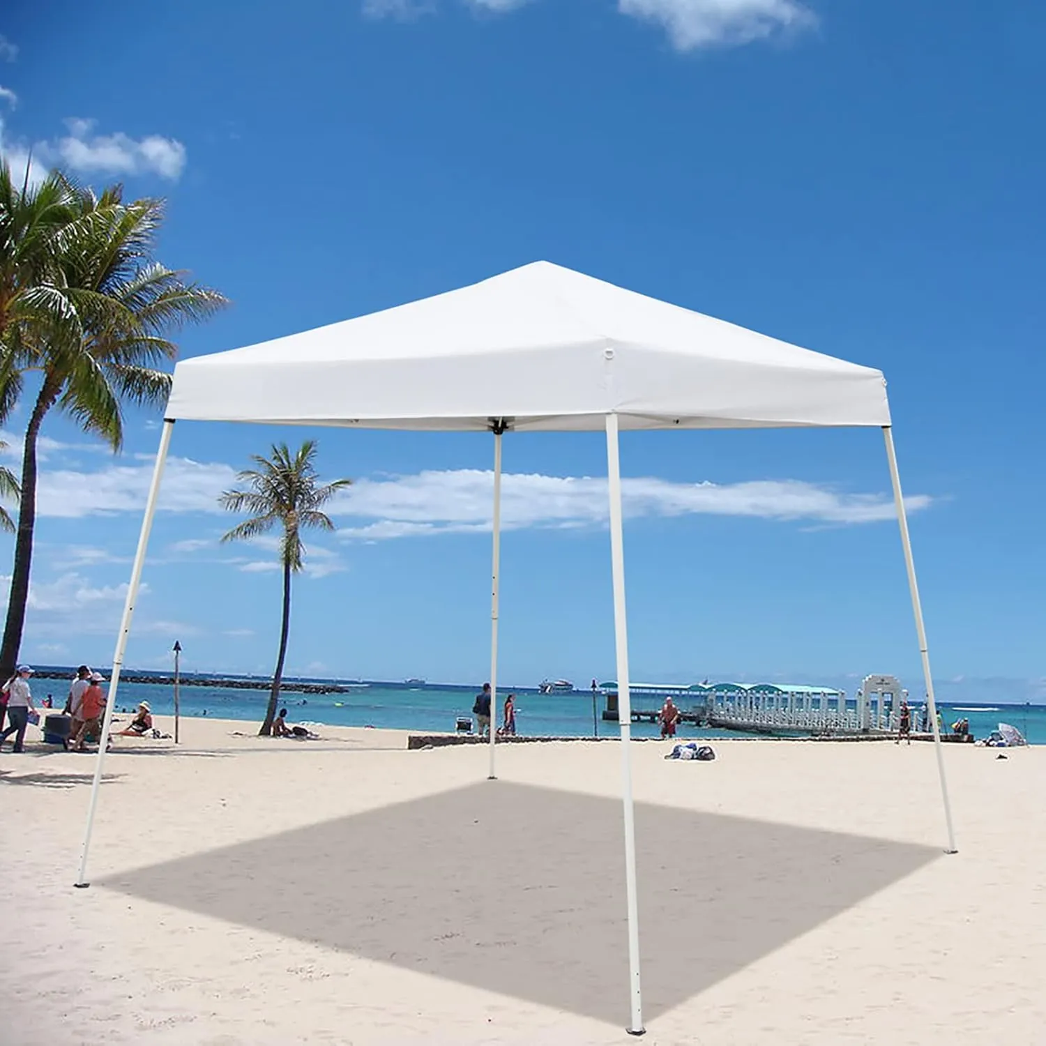 2.4 * 2.4m Pop Up Canopy Tent, Waterproof & UV-Resistant Outdoor Pergola Portable Canopies Easy to Set Up Party Tent with Wheeled Carry Bag, for Camping, Parties, Garden, Backyard