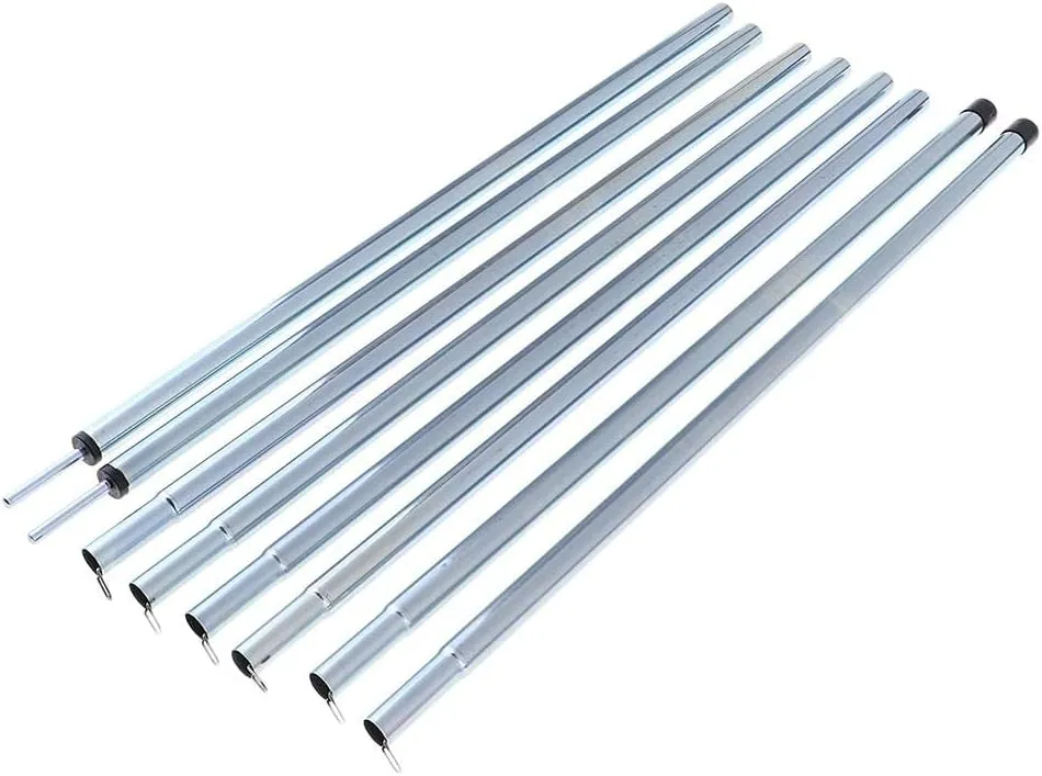 2Pcs 4 Section Tarp Shelter Canopy Tent Awning Support Rod Porch Iron Pole