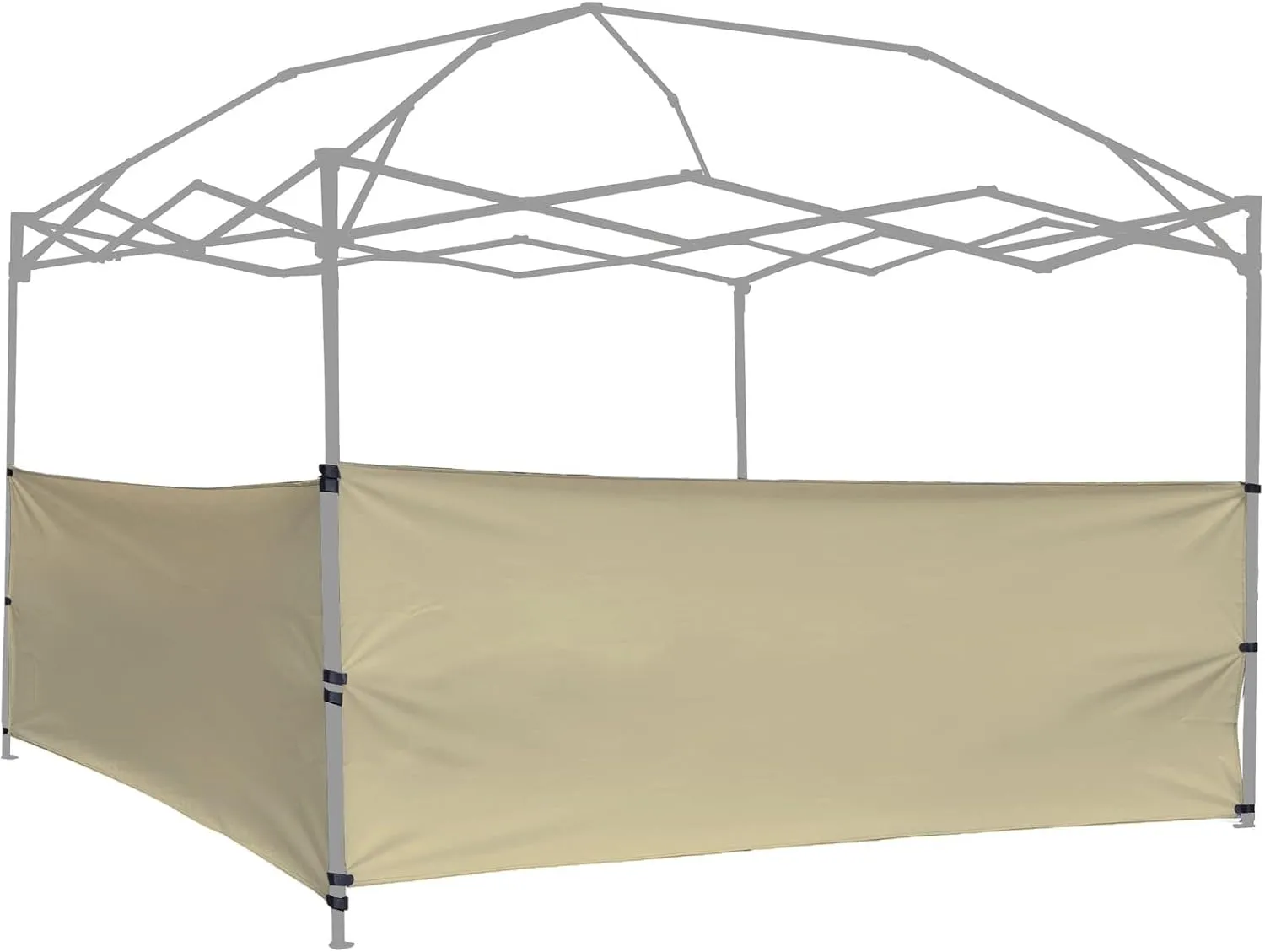 2pcs Half Sidewalls Panel for Pop Up Canopy Gazebo Tent Shelter 10'x10', 10'x15', 10'x20' Vertical Leg, 2 Beige Half Walls Only