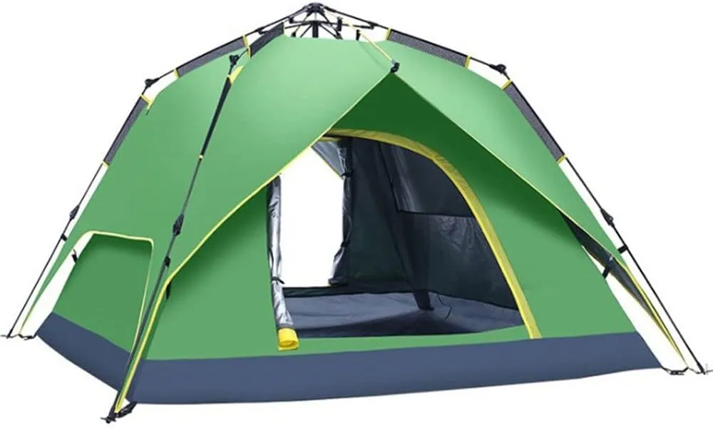 3-4 Person Family Camping Tent Automatic Instant Pop Up Waterproof PU3000mm 210D Oxford Material Family-Sized Groups Camp Beach Tents