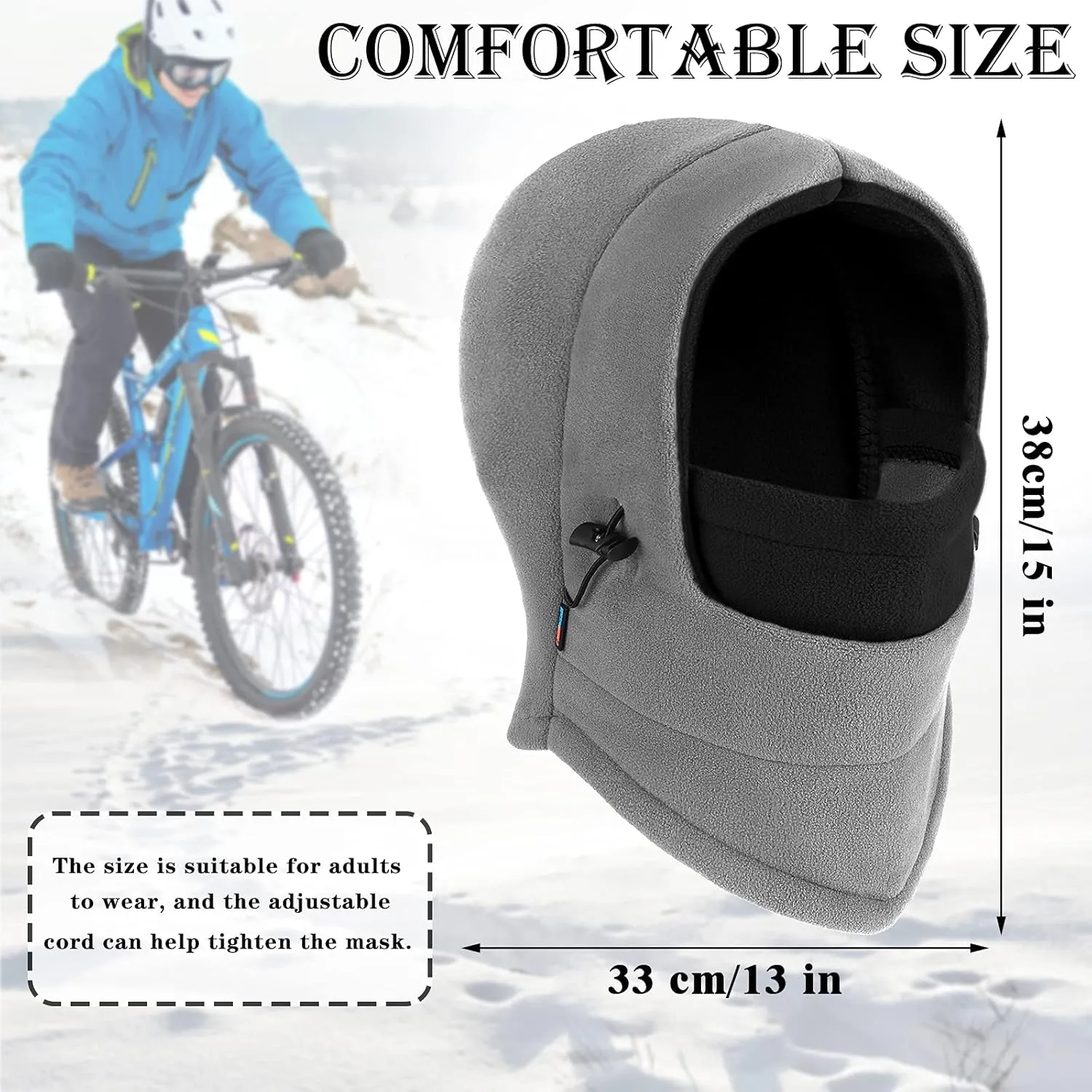 3 Pcs Balaclava Ski Masks for Women and Men Windproof Warmer Fleece Adjustable Winter Mask Face Cover Blue Grey Black