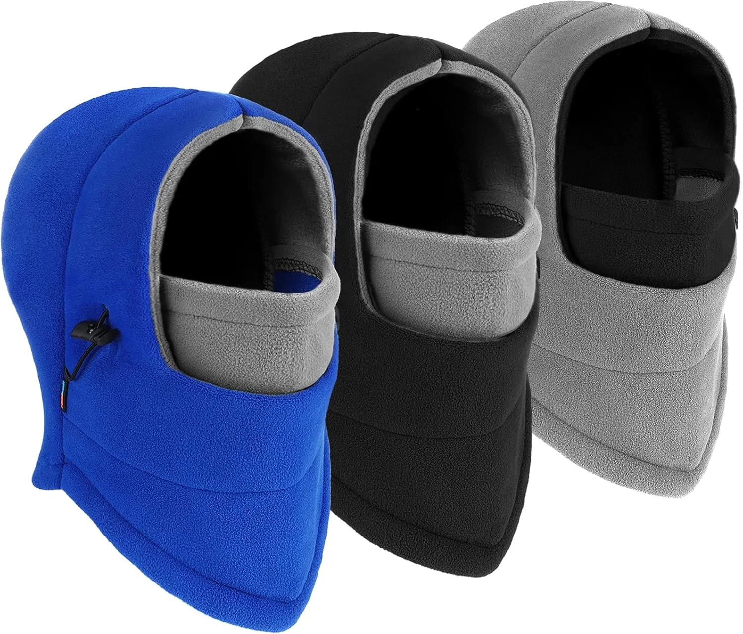 3 Pcs Balaclava Ski Masks for Women and Men Windproof Warmer Fleece Adjustable Winter Mask Face Cover Blue Grey Black