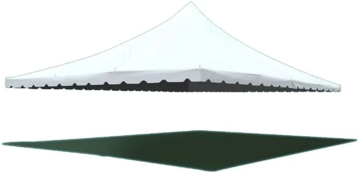 30-Foot by 40-Foot Two Piece Solid White Pole Tent Top | Heavy Duty | 16-Ounce Thick Blockout Vinyl Fabric | Commercial Grade (Tent Frame Not Included)