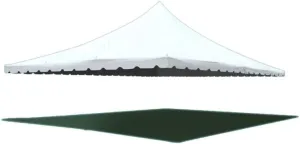 30-Foot by 40-Foot Two Piece Solid White Pole Tent Top | Heavy Duty | 16-Ounce Thick Blockout Vinyl Fabric | Commercial Grade (Tent Frame Not Included)