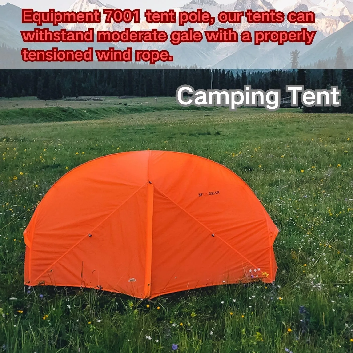 3F UL Gear Waterproof 1/2Person Camping Tent, Windproof Outdoor 3/4Seasons Tent, Portable Camping & Hiking Tent Shelter for Backpacking