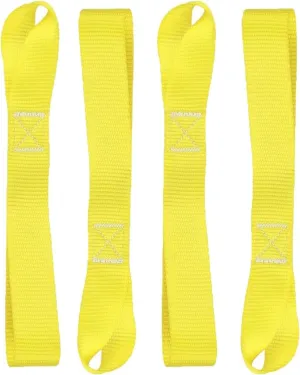 4 Pack Soft Loop Tie Down Straps - 2 inch x 19.7 inch- 45000 Lbs Breaking Strength - Loops for Securing ATV, Motorcycles, UTV, Dirt Bikes,Scooters, Lawn & Garden Equipments (Yellow)