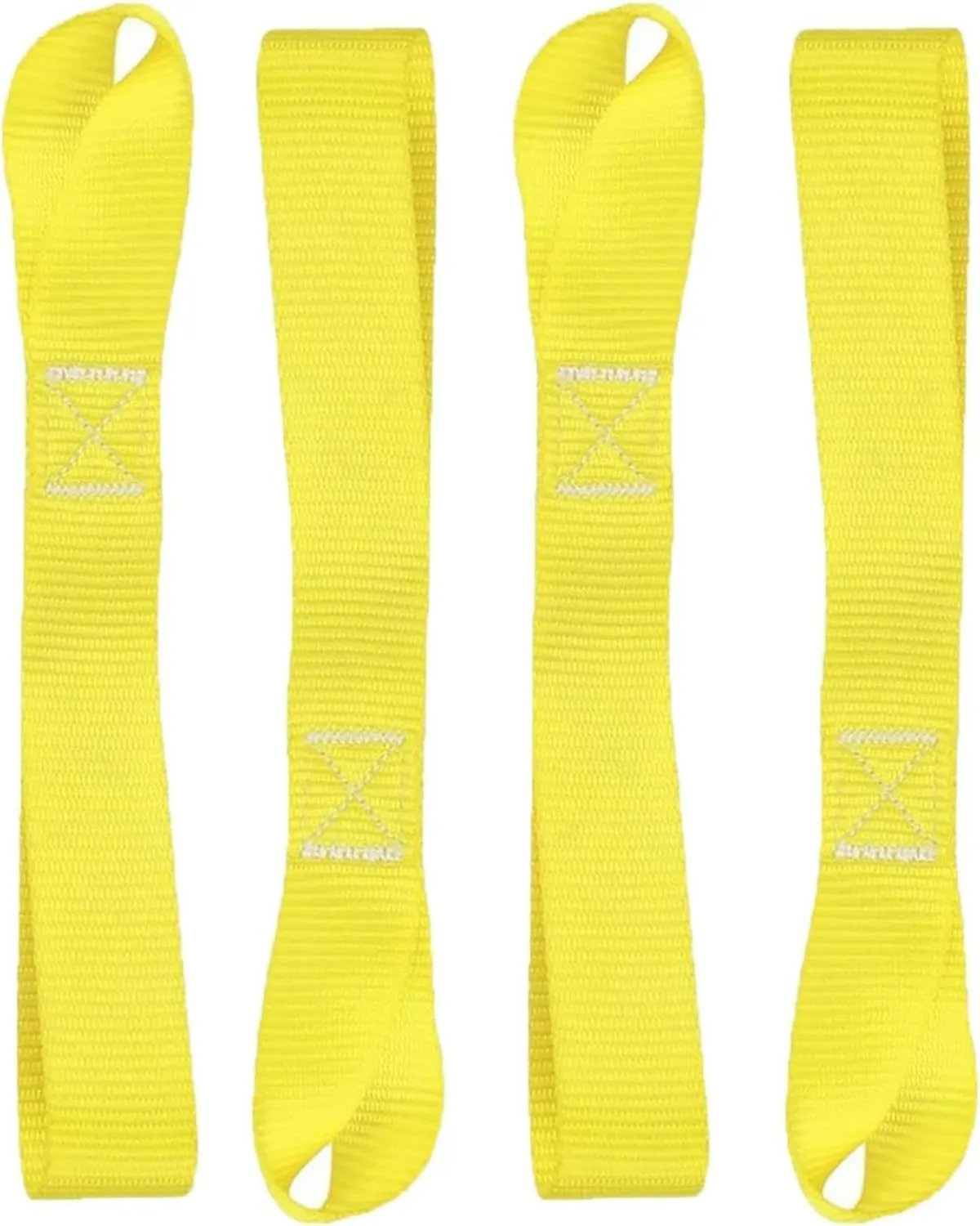 4 Pack Soft Loop Tie Down Straps - 2 inch x 19.7 inch- 45000 Lbs Breaking Strength - Loops for Securing ATV, Motorcycles, UTV, Dirt Bikes,Scooters, Lawn & Garden Equipments (Yellow)