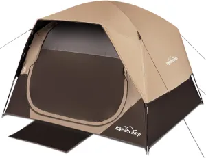 4 Person Blackout Camping Tent, Easy Setup Waterproof Family Dome Tent for Camping with Rainfly, Portable Double Layer Large Family Tent for Outdoor Camping&Hiking