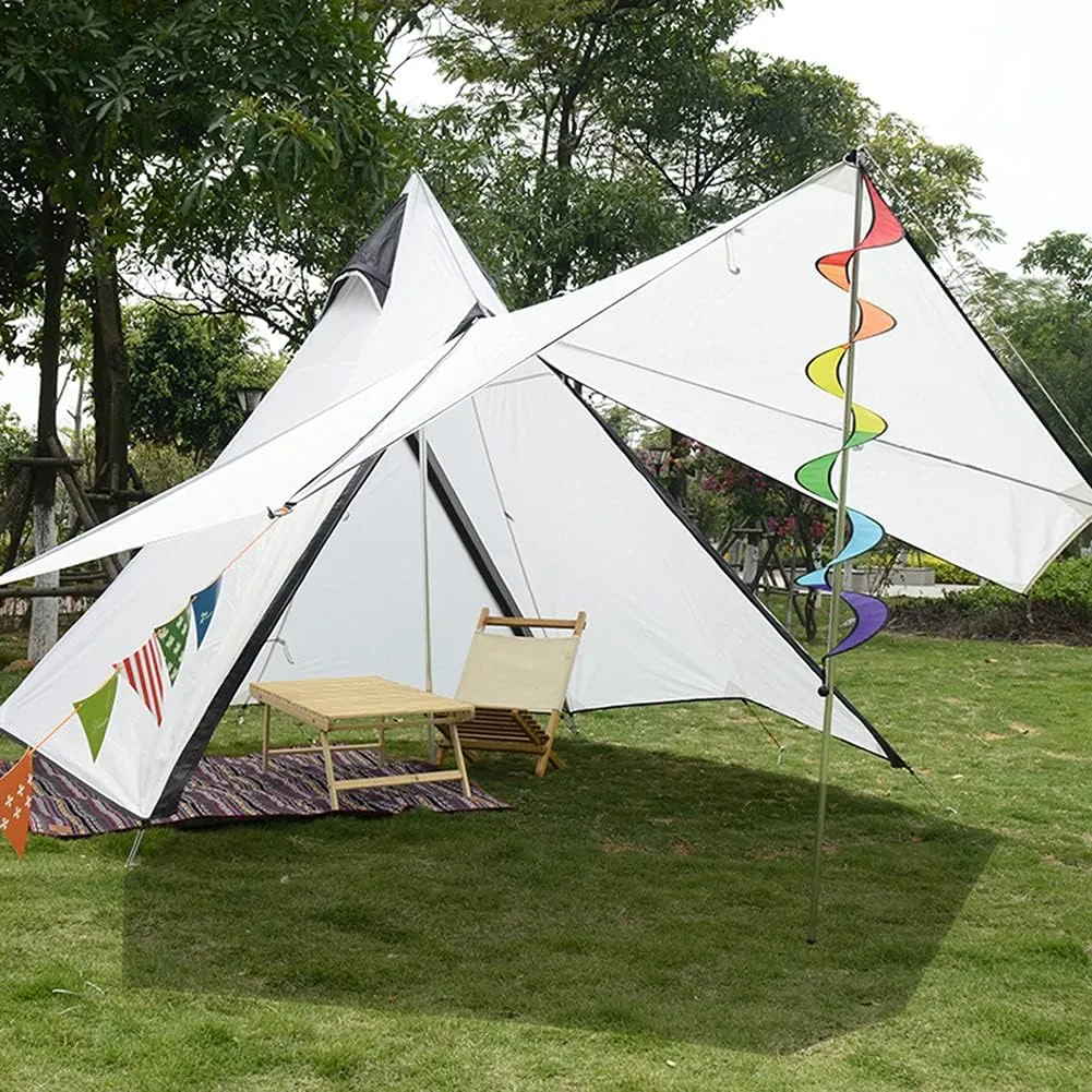 4 Person Tent for Camping Pyramid Teepee Tent Outdoor Portable Double Layers Indian Tipi Tent for Outdoor Family Hiking Yurt Tent