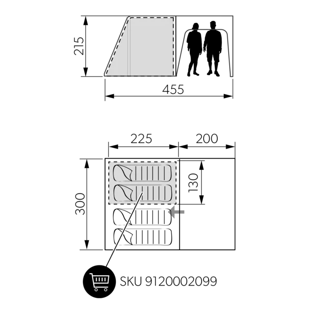 4 Person Tent - Santorini FTK 2x4 TC Inflatable Camping Tent by Dometic