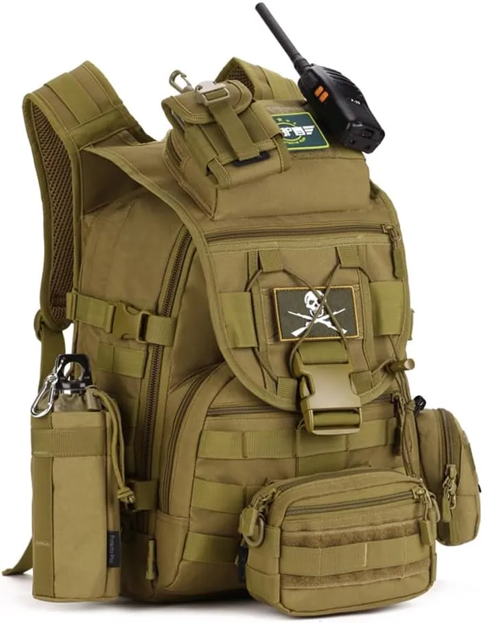 40L Tactical Military Backpack,MOLLE Hunting Backpack/Fishing Rucksack/Laptop Bag/Assault Pack for Hiking, Camping, Hiking, Travel