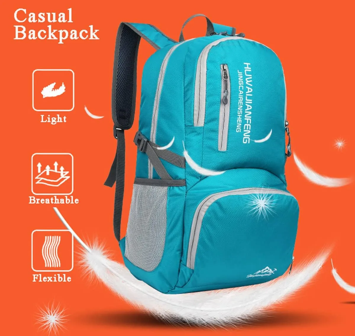 40L Water Proof Wear Resistant Foldable Hiking Backpack Daypack